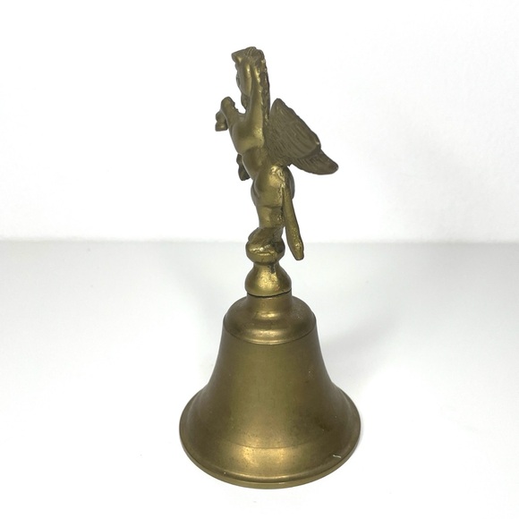 Vintage Brass Bell Pegasus Winged Horse - Picture 4 of 10